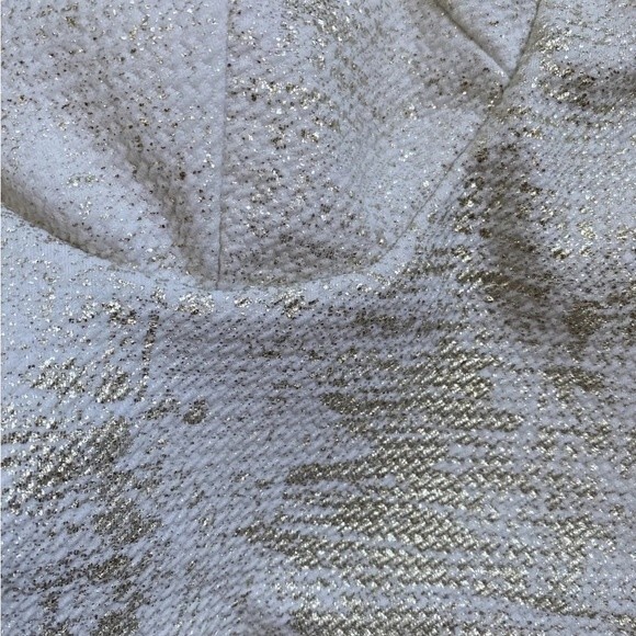 Charlotte Russe Cropped Top Size Small Stretch White &Gold Glitter Cami - Picture 5 of 11